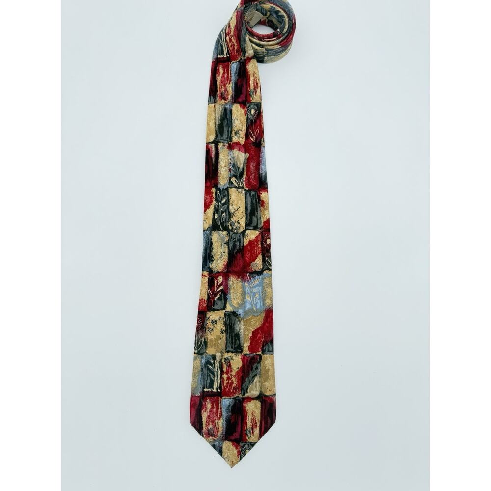 Fumagalli’s Rare VTG 100% Silk Abstract Geometric Necktie Handmade Spain Italy